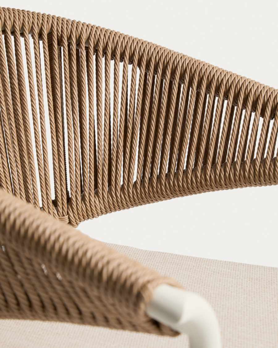 Zuara chair in ecru aluminium and brown synthetic rope cord