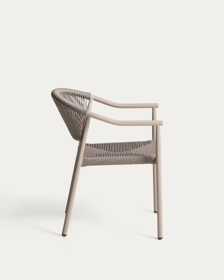 Livadia stackable outdoor chair in taupe aluminium