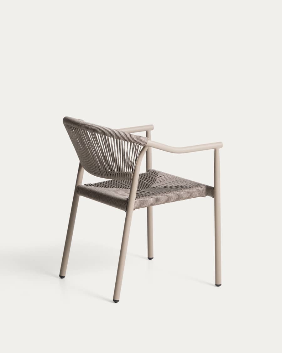 Livadia stackable outdoor chair in taupe aluminium