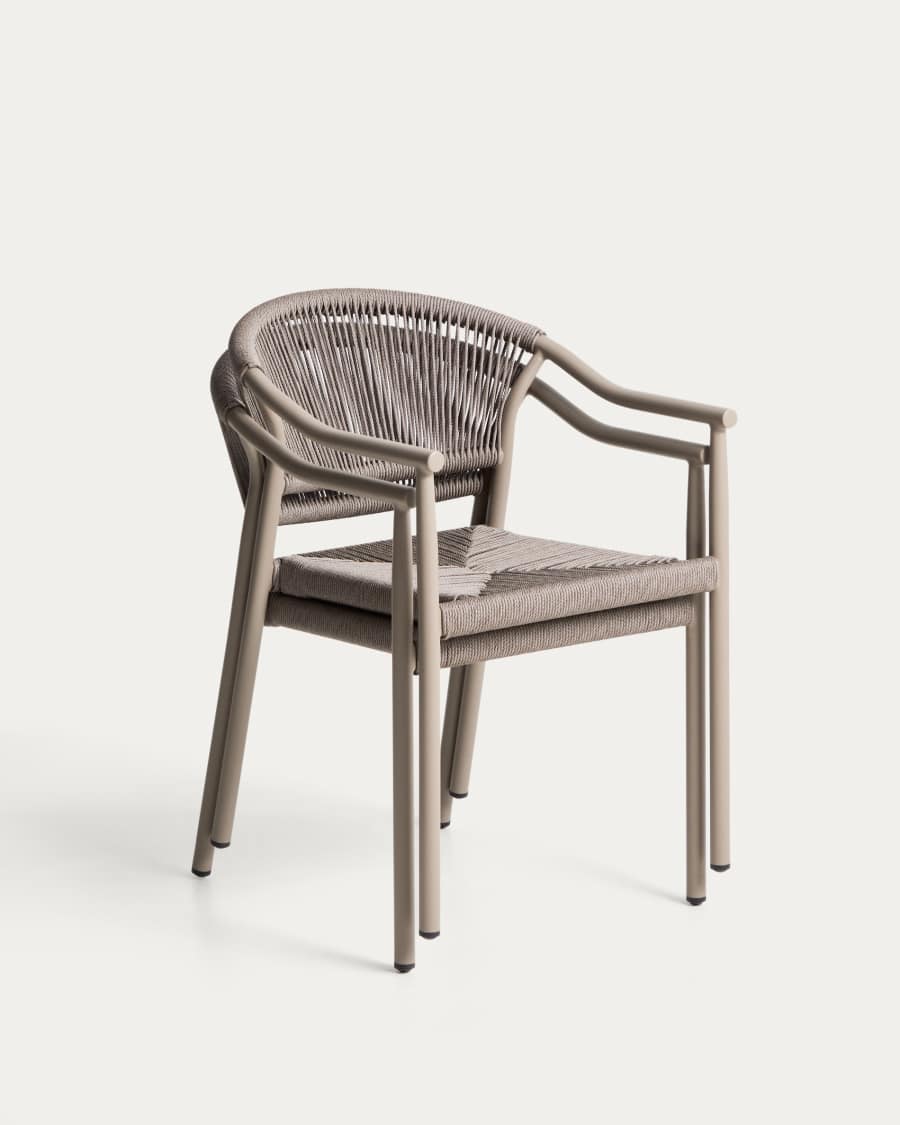Livadia stackable outdoor chair in taupe aluminium
