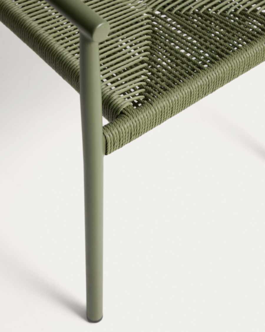 Livadia stackable outdoor chair in green aluminium
