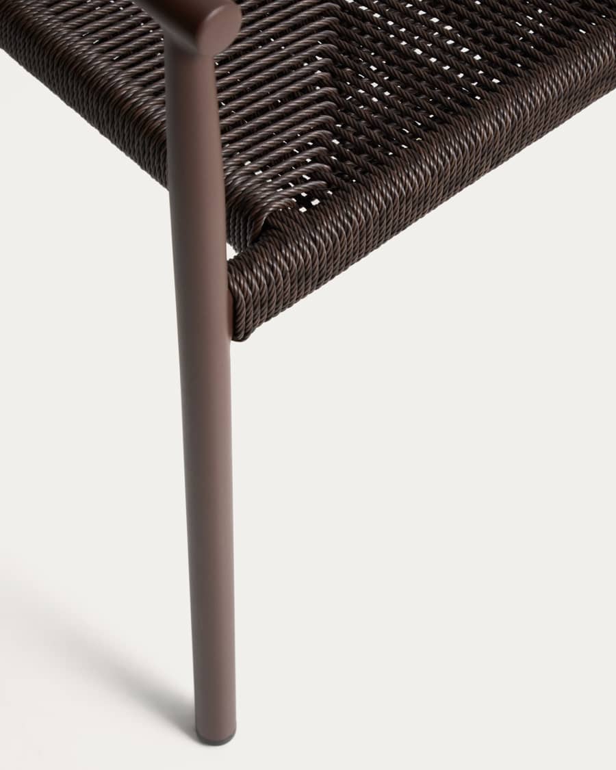 Livadia stackable outdoor chair in brown aluminium