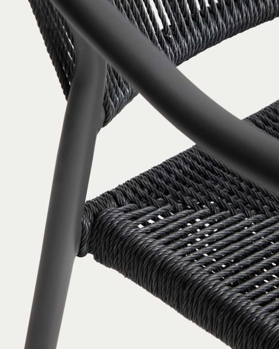 Livadia stackable outdoor chair in graphite aluminium