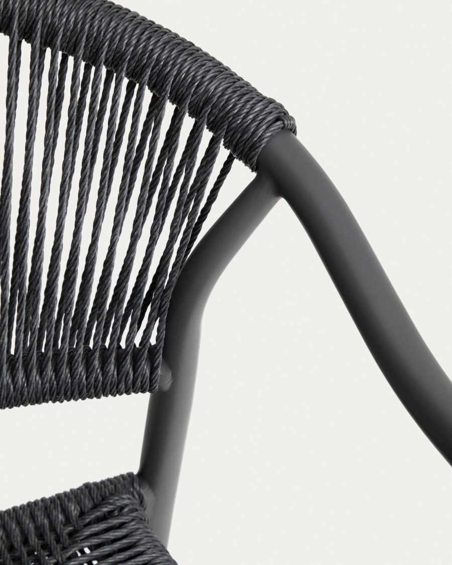 Livadia stackable outdoor chair in graphite aluminium