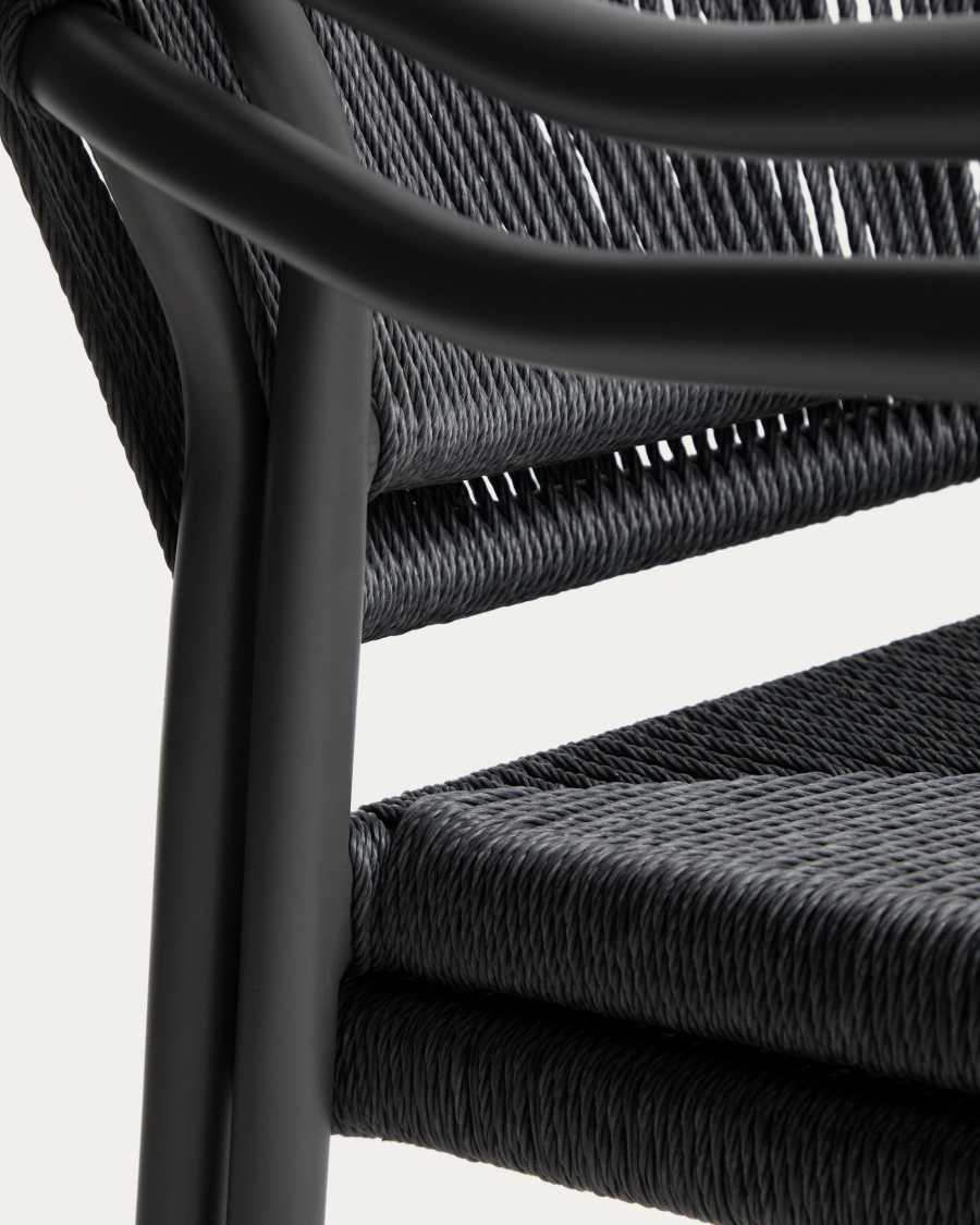 Livadia stackable outdoor chair in graphite aluminium