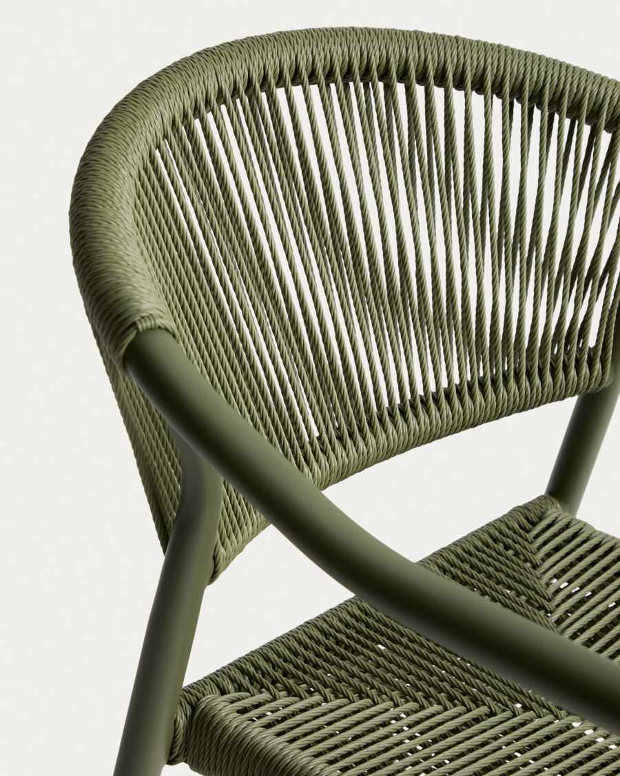 Livadia stackable outdoor chair in green aluminium