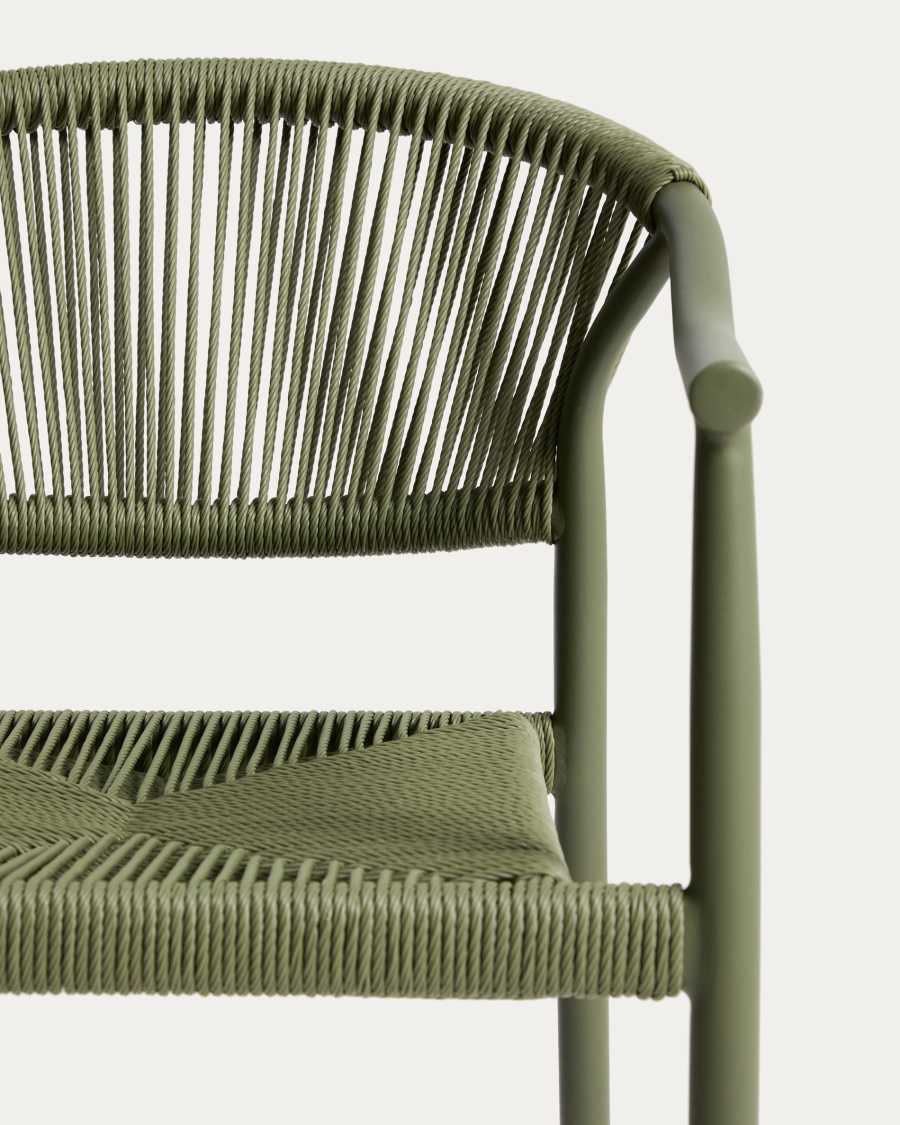 Livadia stackable outdoor chair in green aluminium