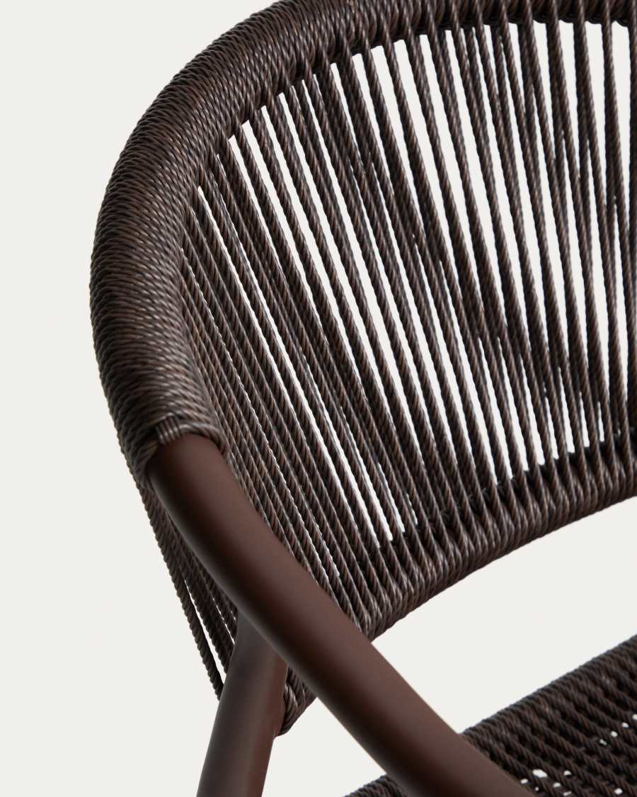 Livadia stackable outdoor chair in brown aluminium