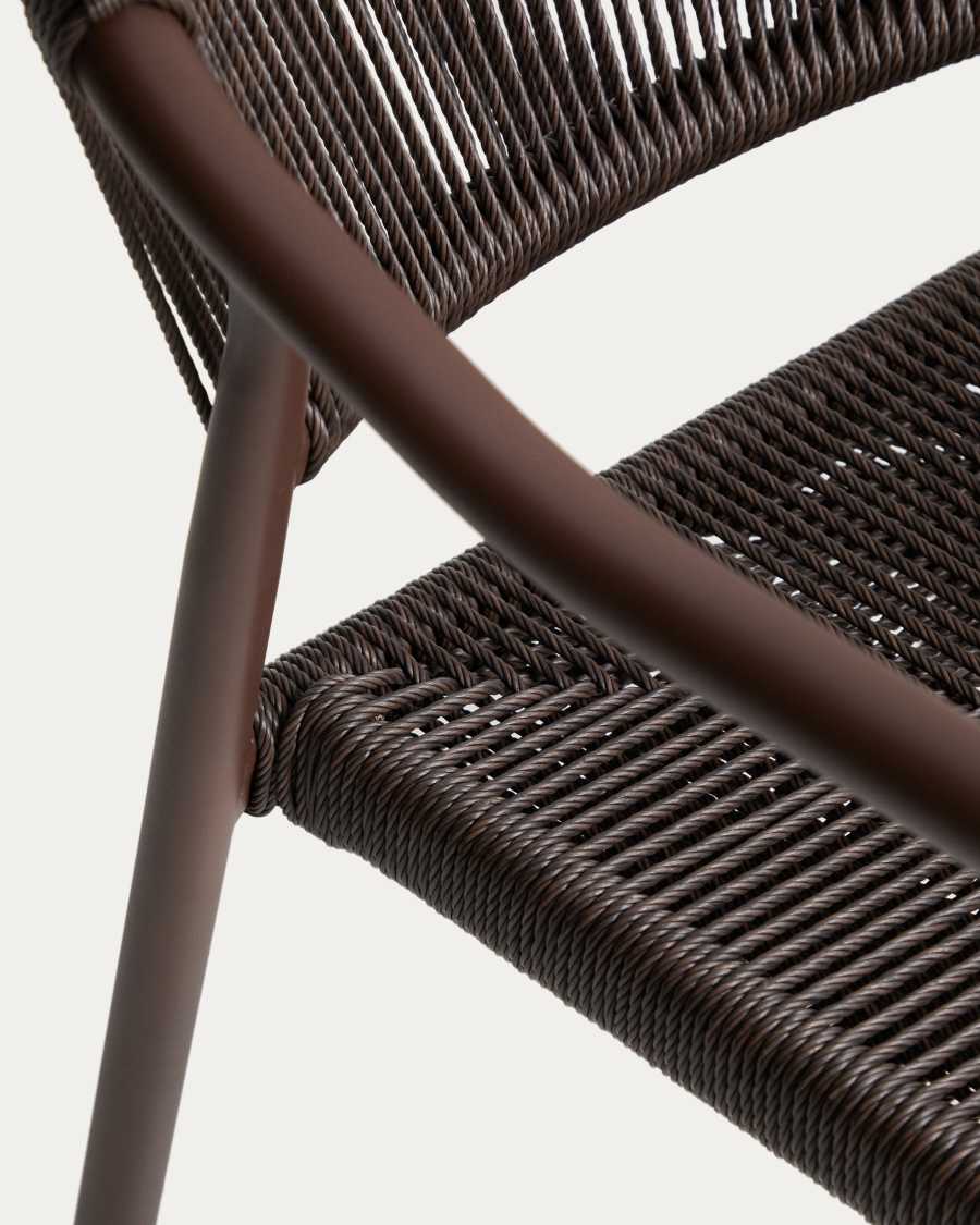 Livadia stackable outdoor chair in brown aluminium