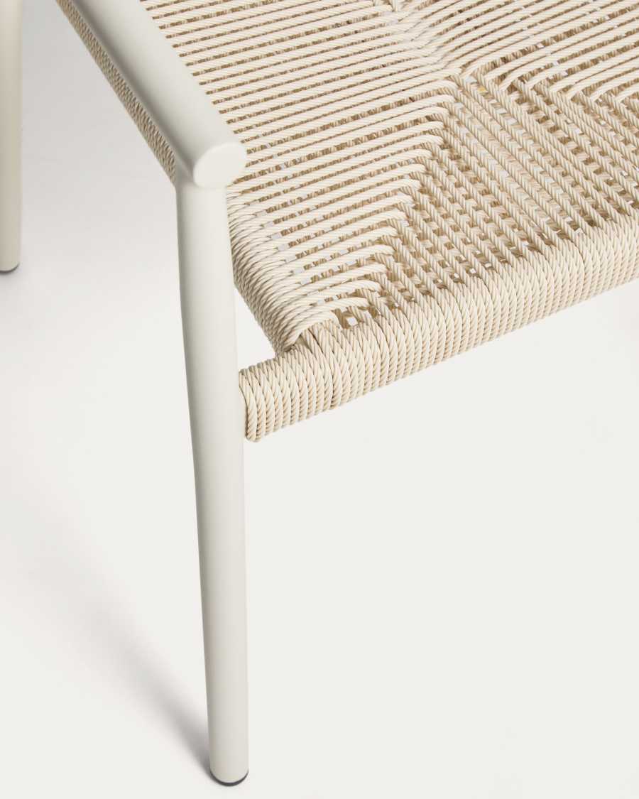 Livadia stackable outdoor chair in ecru aluminium