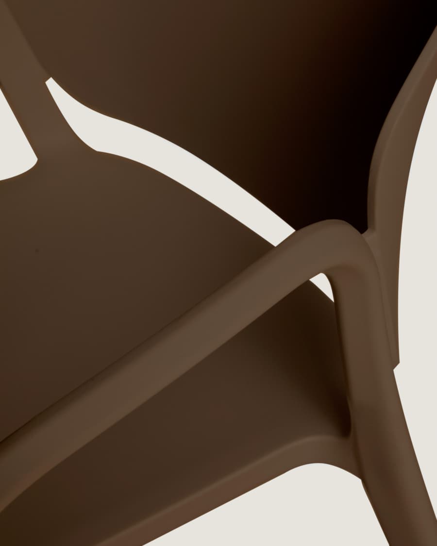 Στοιβαζόμενη καρέκλα Ania, 100% εξωτερικού χώρου, καφέ σκούρο