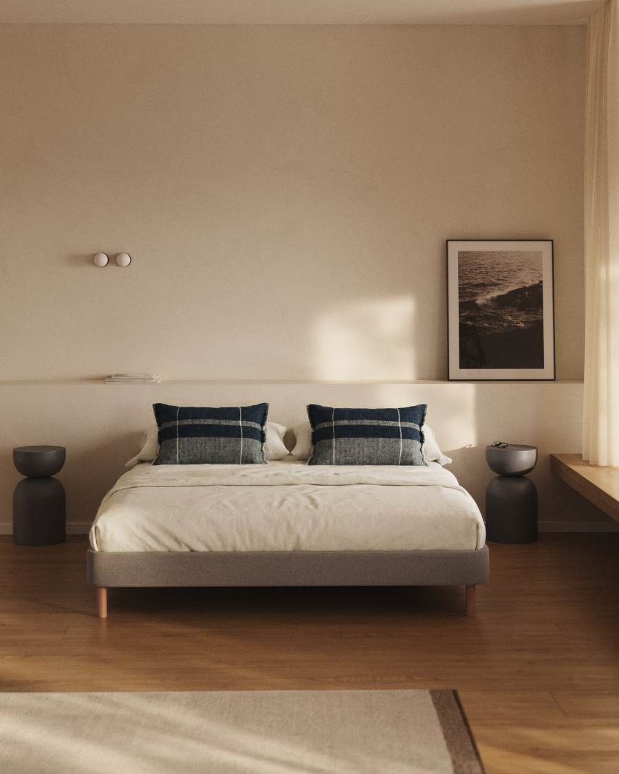 Ofelia brown base with removable cover and solid beech wood legs for 180 x 200cm mattress