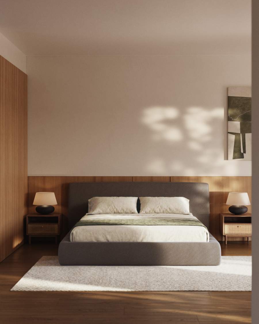 Blok brown bed with removable cover for 180 x 200cm mattress FSC Mix Credit