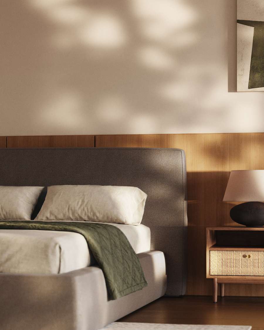 Blok brown bed with removable cover for 180 x 200cm mattress FSC Mix Credit