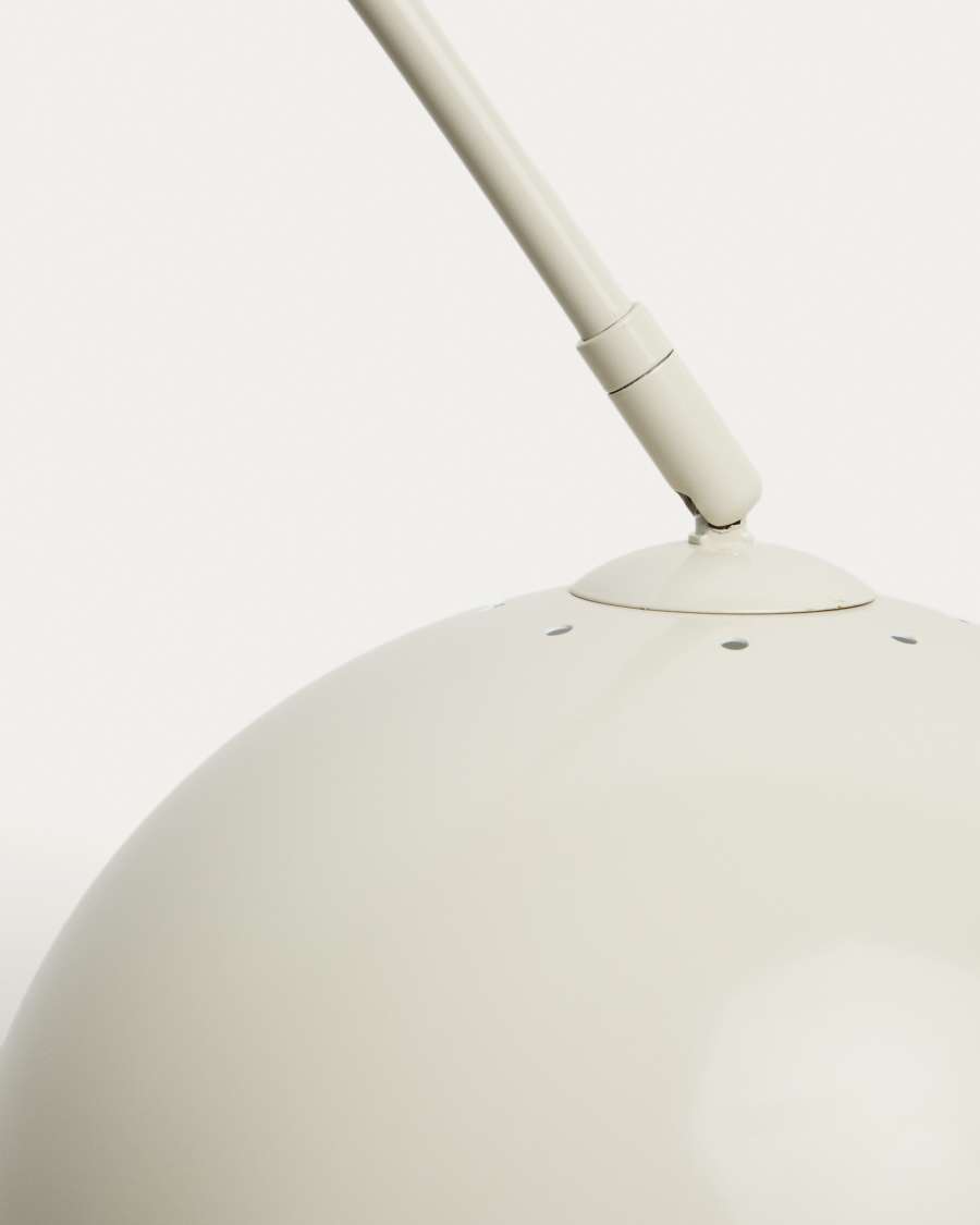 Madali floor lamp in steel with white finish and white marble