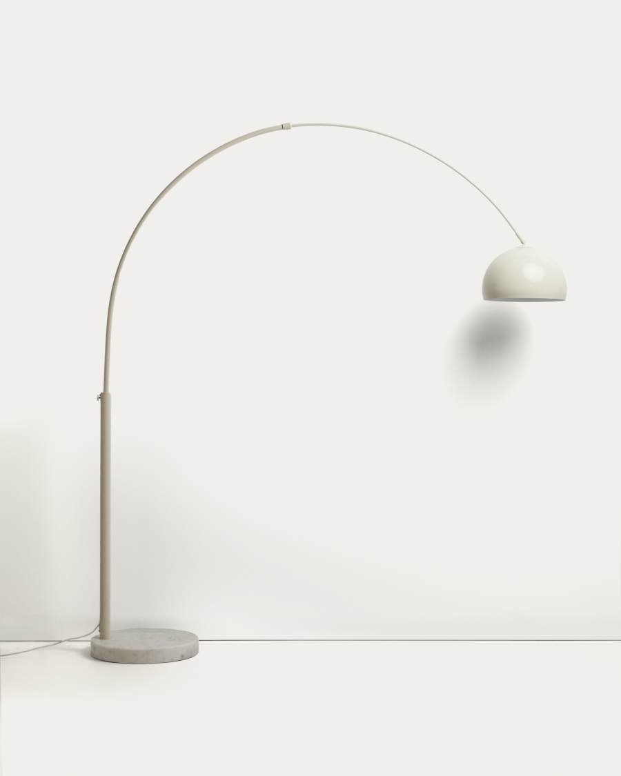 Madali floor lamp in steel with white finish and white marble