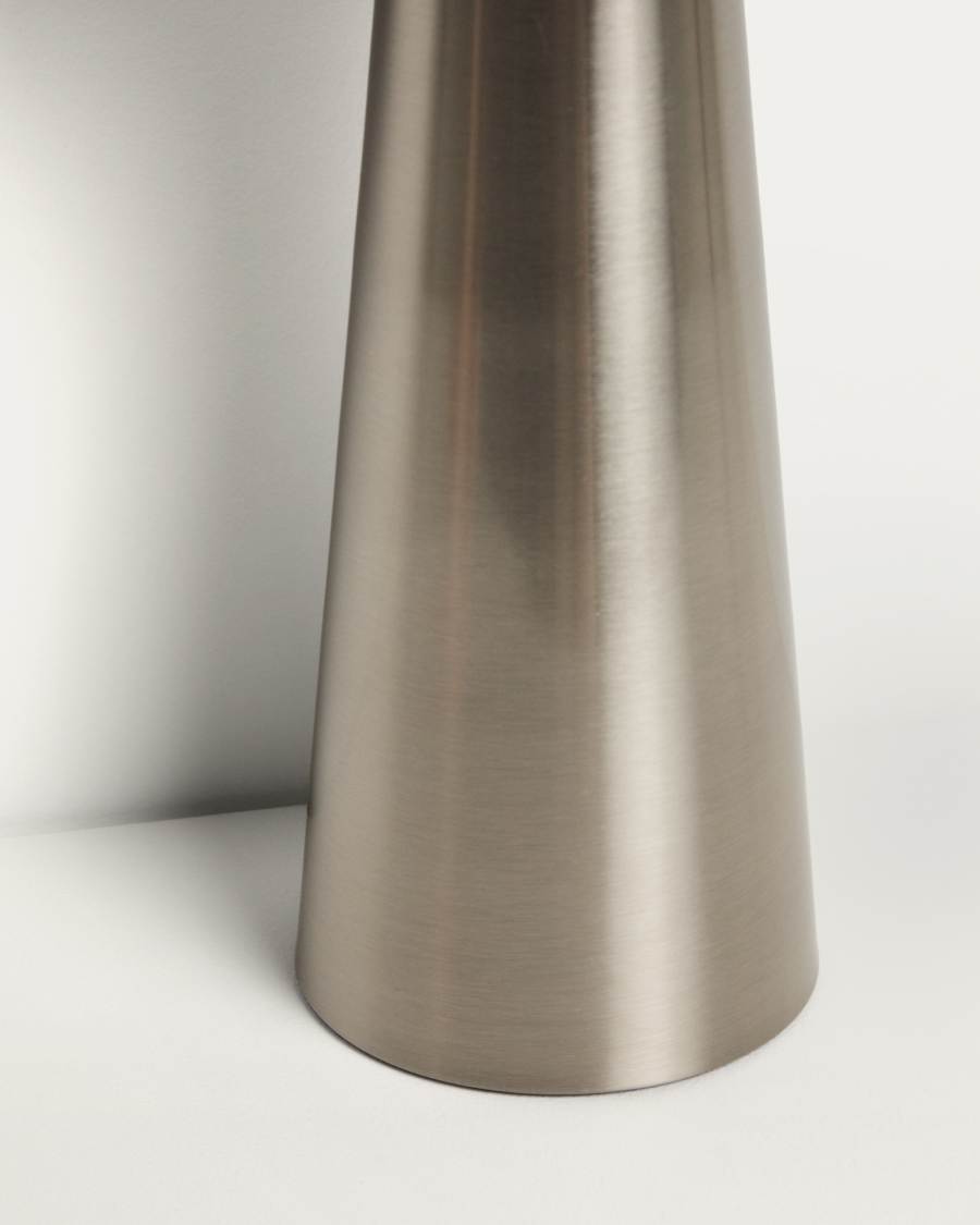 Arenys large table lamp in metal with a shiny silver finish