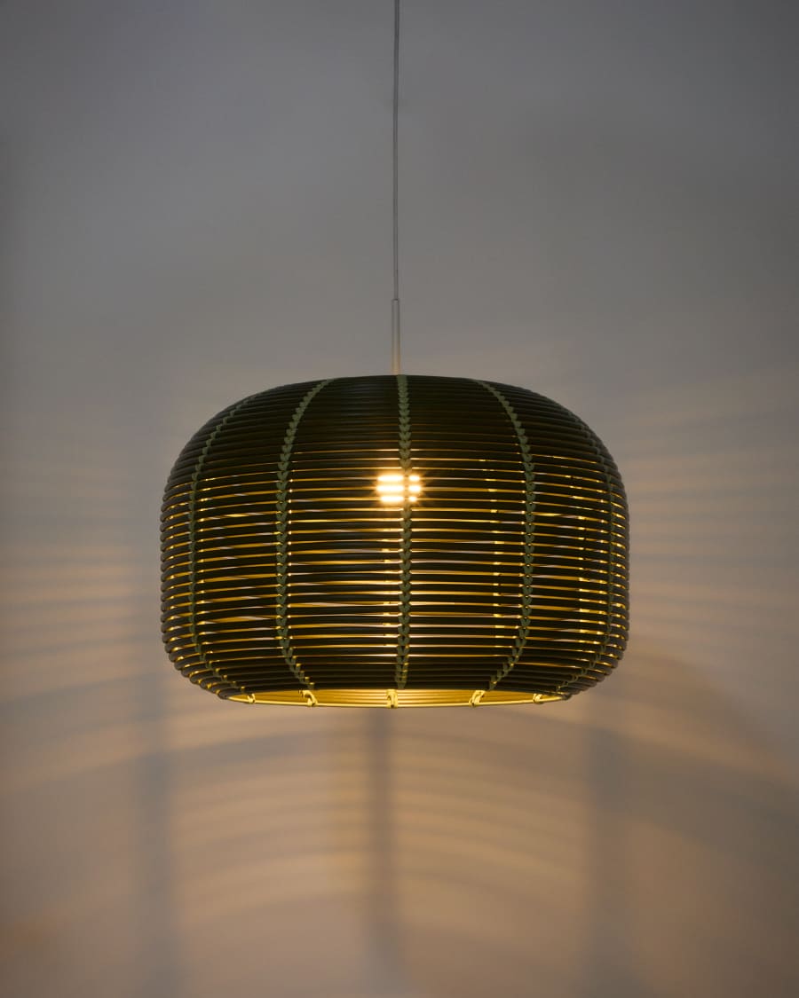 Garoina lampshade for outdoor ceiling lamp in green synthetic rattan Ø 50cm