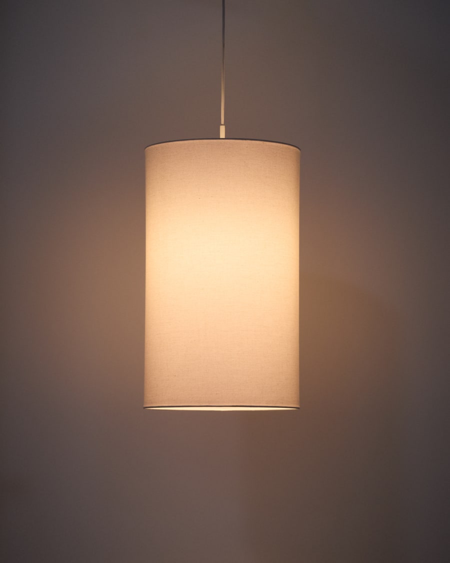 Lampenschirm für Deckenleuchten Niani aus elfenbeinfarbener Baumwolle Ø 30 cm