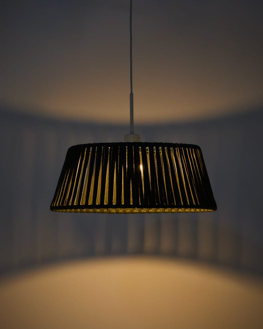 Σκίαστρο οροφής Aldet από πλακέ σχοινί πράσινο, Ø46 εκ.