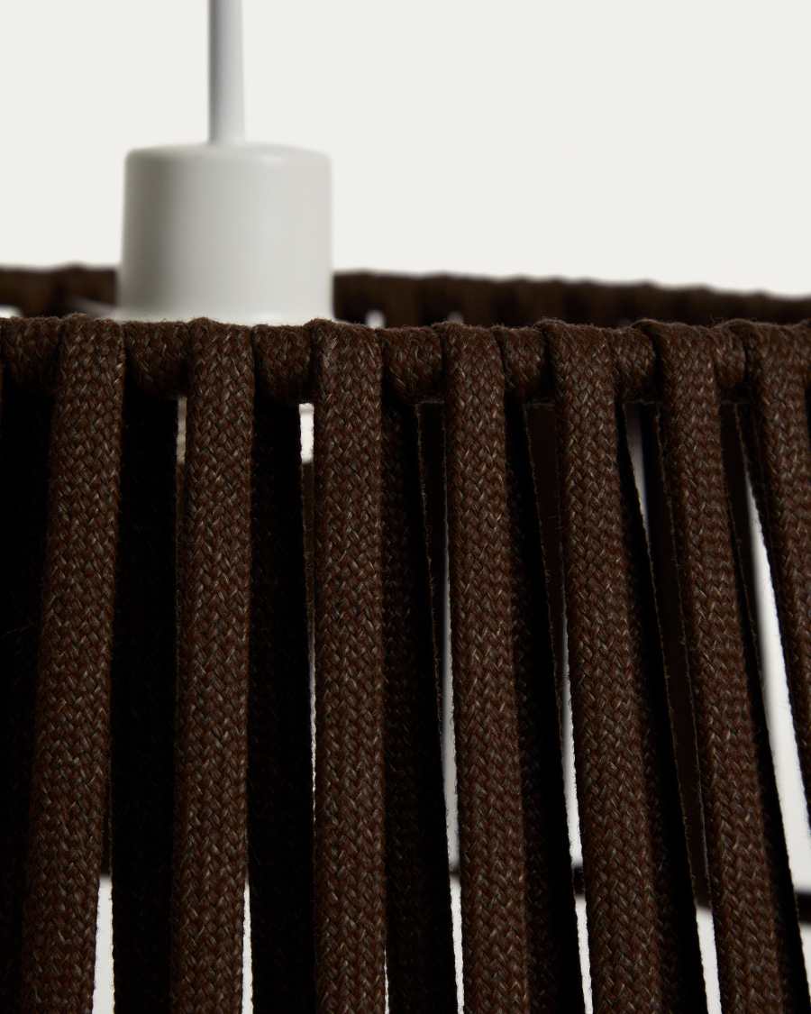 Σκίαστρο οροφής Aldet από πλακέ σχοινί καφέ, Ø46 εκ.