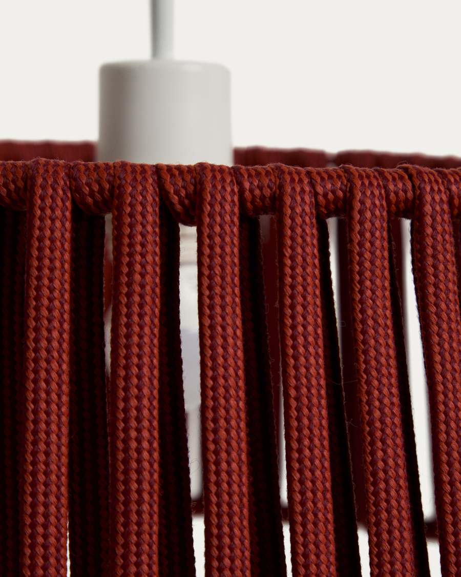 Aldet ceiling lamp shade in terracotta flat rope cord Ø46cm