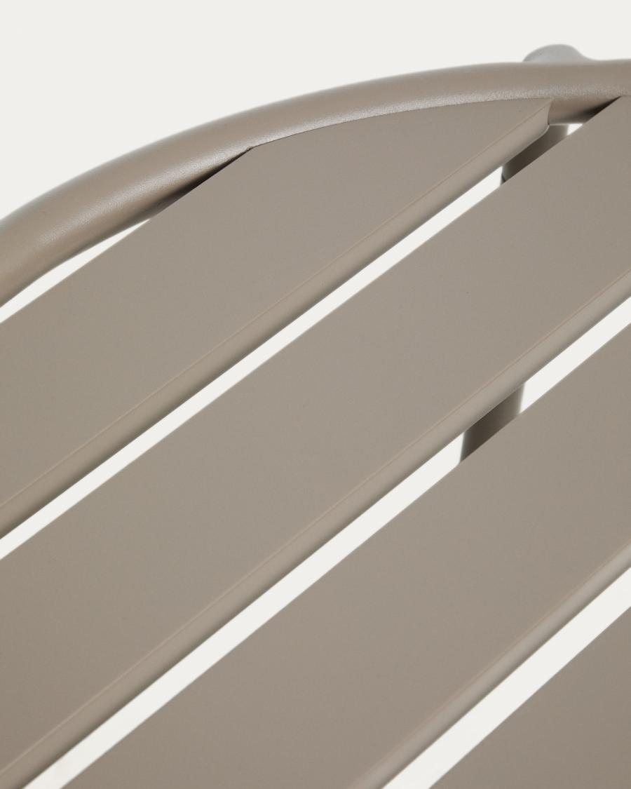 Βοηθητικό τραπέζι εξωτερικού χώρου Joncols από αλουμίνιο με βαμμένο μπεζ φινίρισμα, Ø 60 εκ