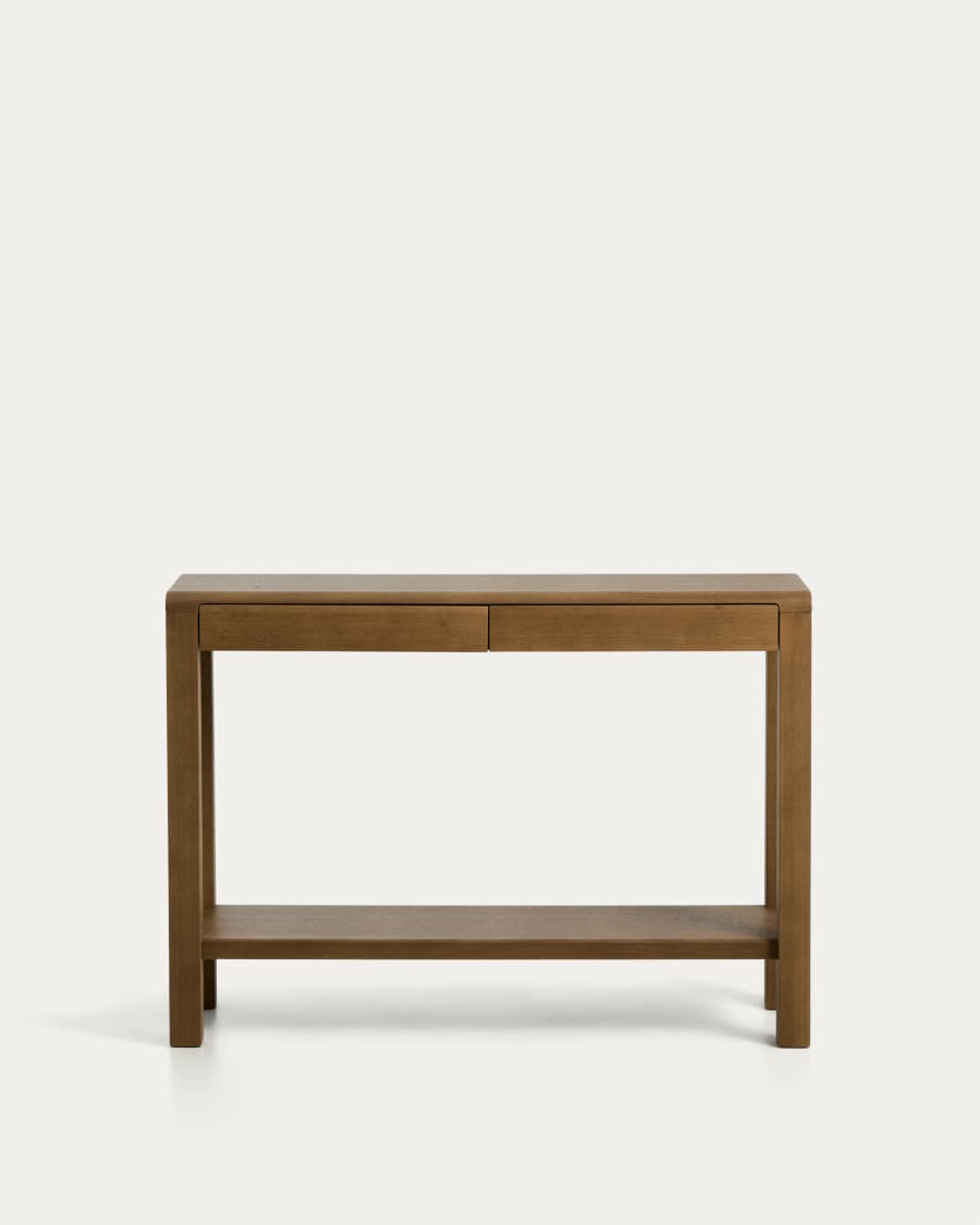 Arelida sideboard made of oak veneer and solid oak wood with light brown finish 80 x 35cm
