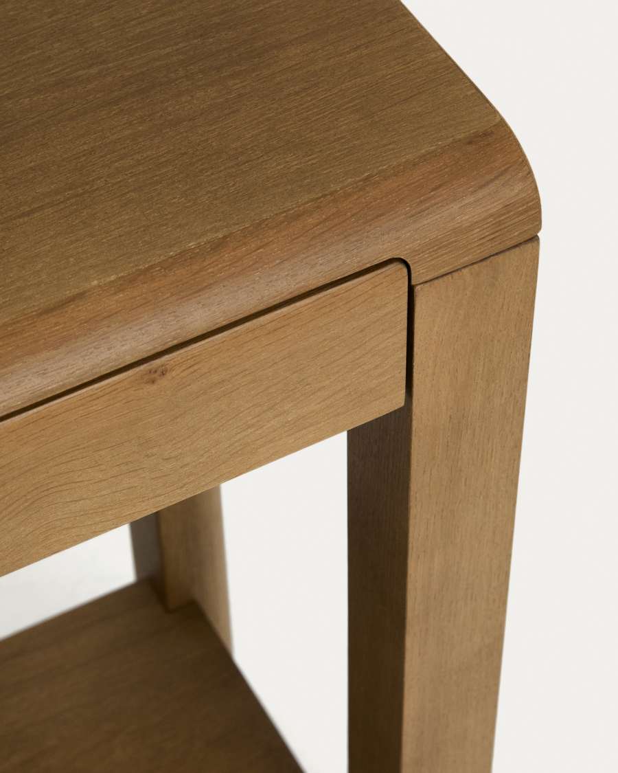 Arelida sideboard made of oak veneer and solid oak wood with light brown finish 80 x 35cm