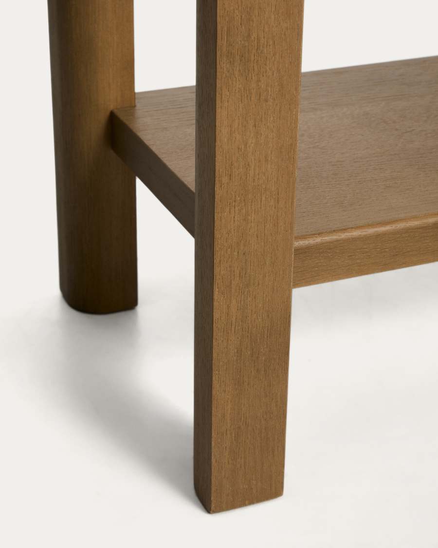 Arelida sideboard made of oak veneer and solid oak wood with light brown finish 80 x 35cm