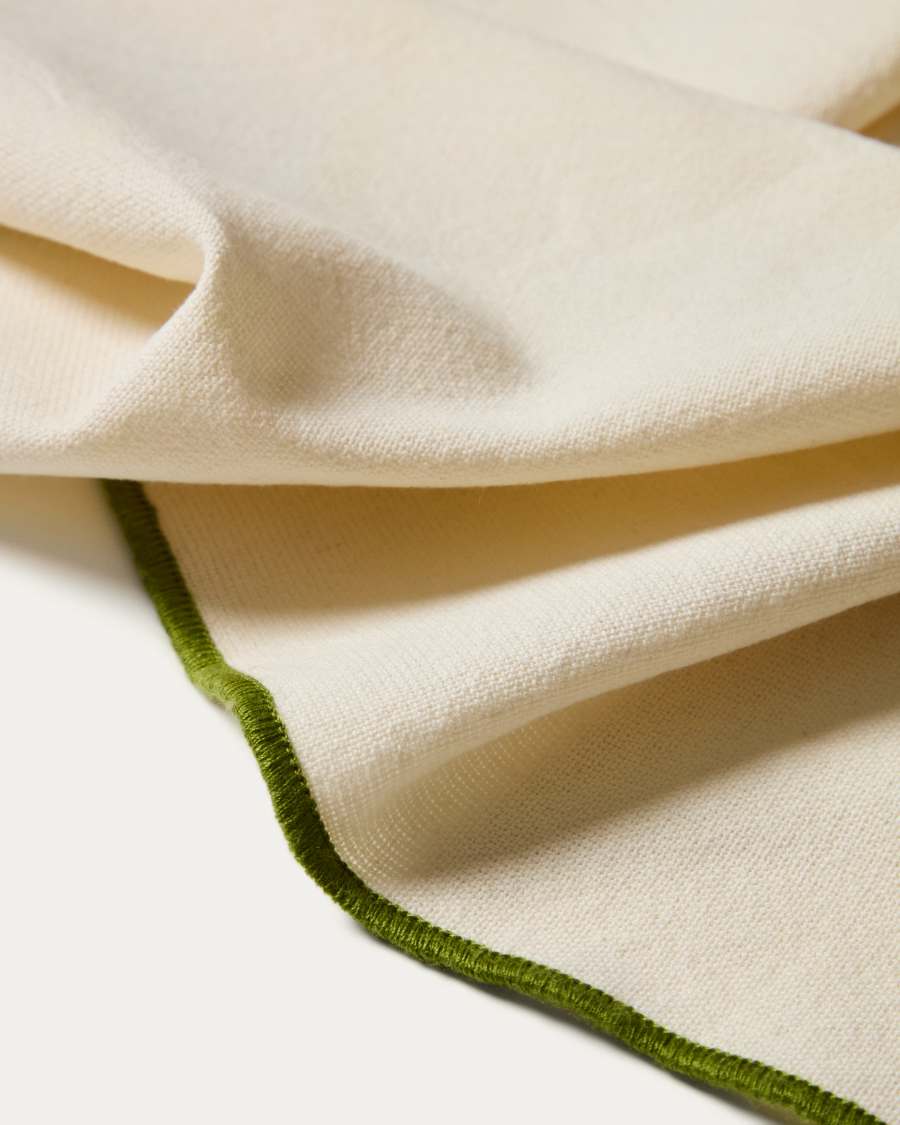 Todila set of 2 cotton napkins with green contrast detail 35 x 35cm