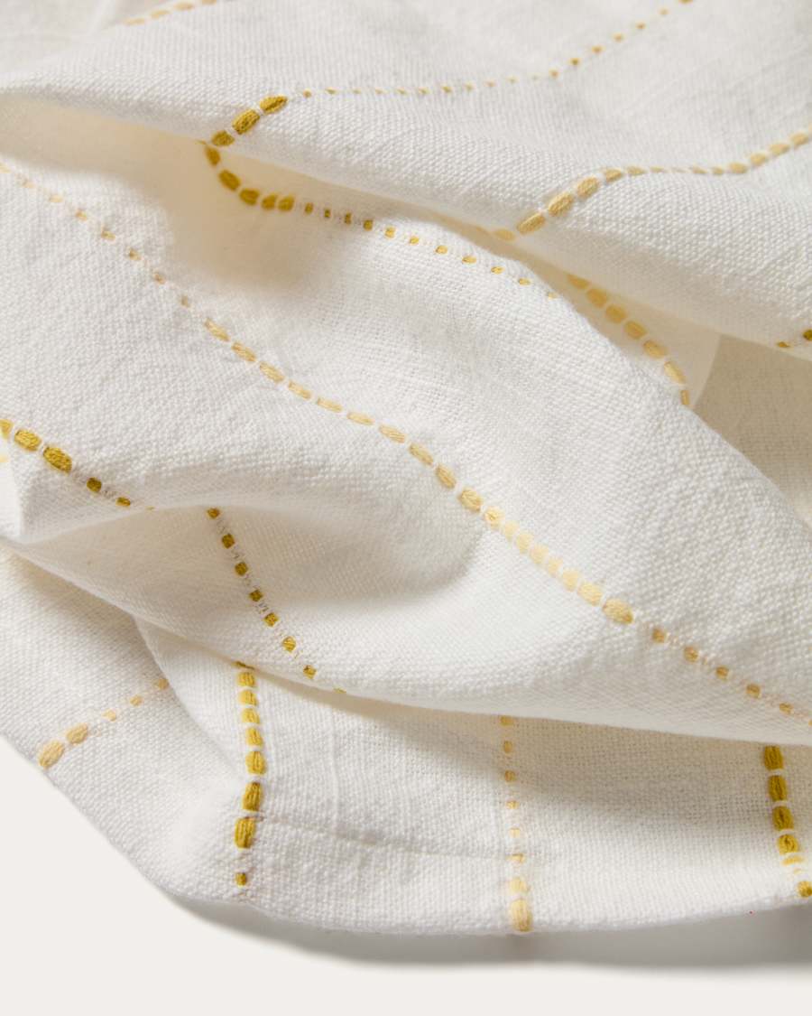 Anila set of 2 yellow cotton jacquard napkins 35 x 35cm