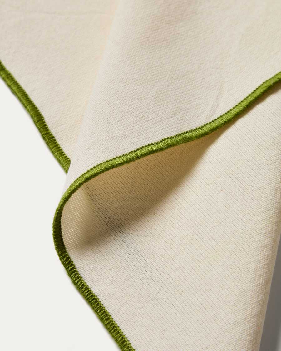 Todila set of 2 cotton napkins with green contrast detail 35 x 35cm