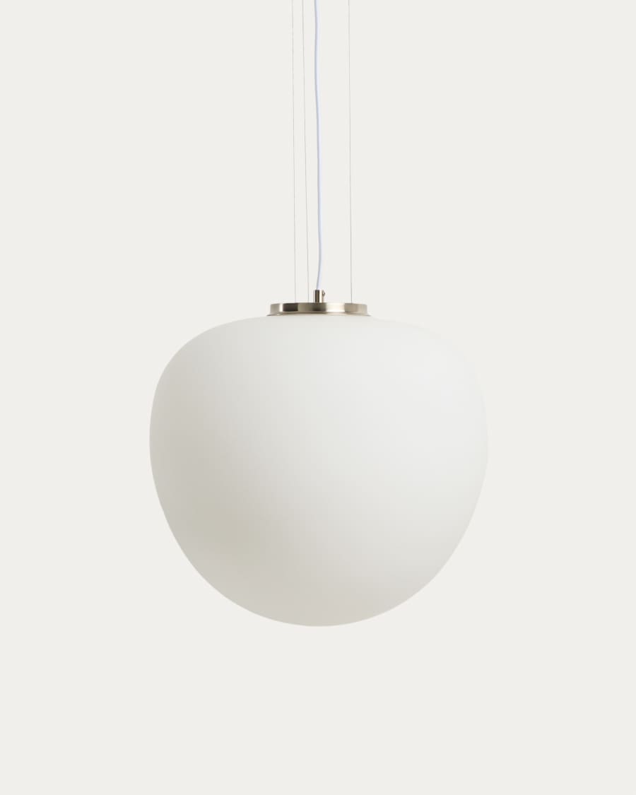 Ardali ceiling lamp in smoked glass and steel with brushed finish Ø40cm