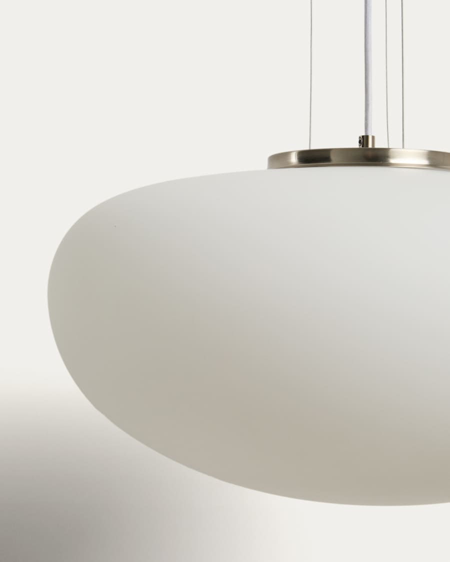 Ardali ceiling lamp in smoked glass and steel with brushed finish Ø50cm