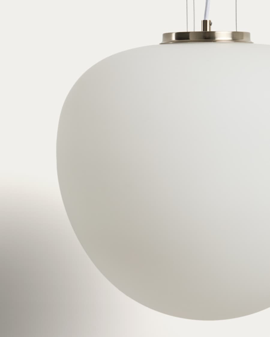 Ardali ceiling lamp in smoked glass and steel with brushed finish Ø40cm