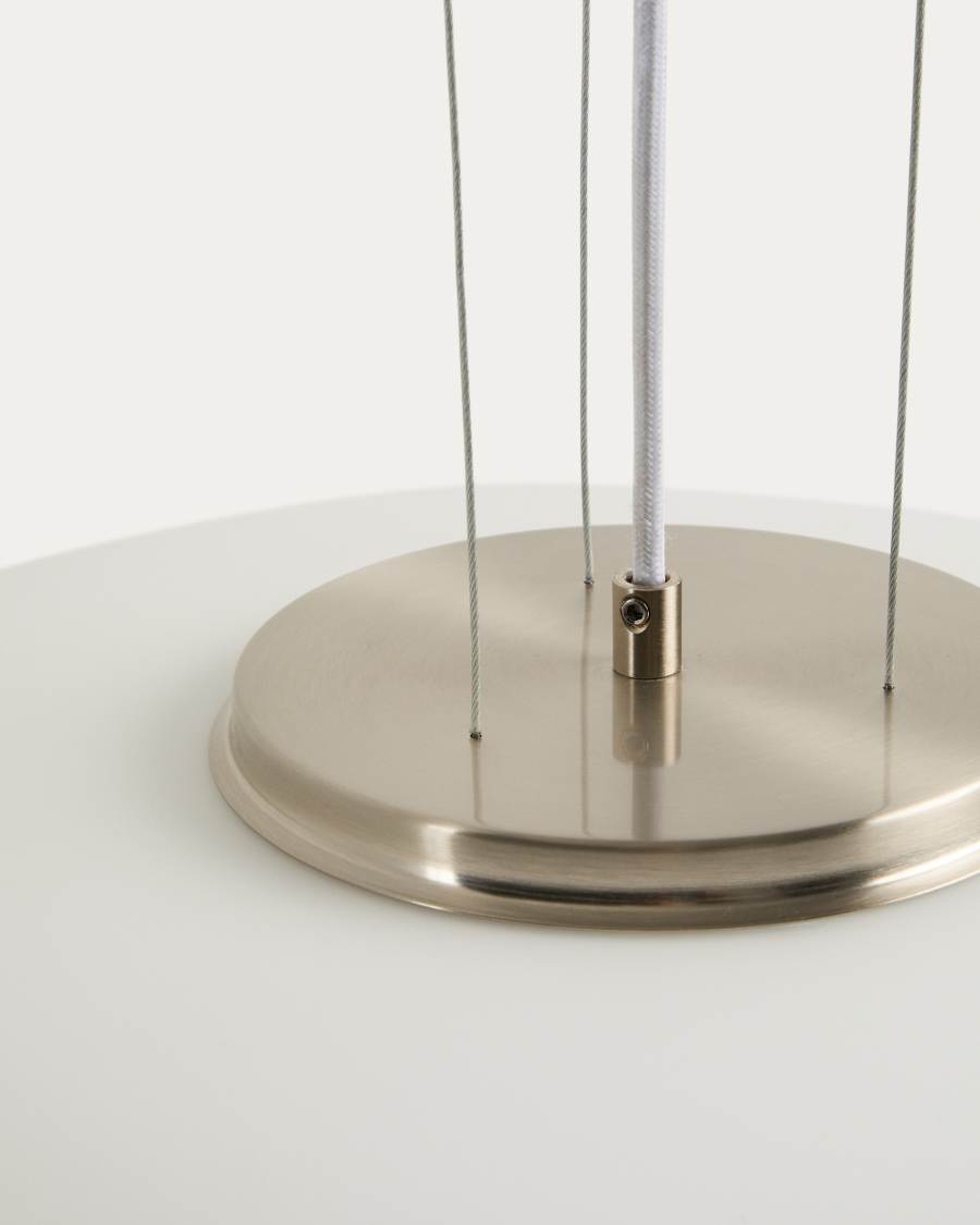 Ardali ceiling lamp in smoked glass and steel with brushed finish Ø50cm