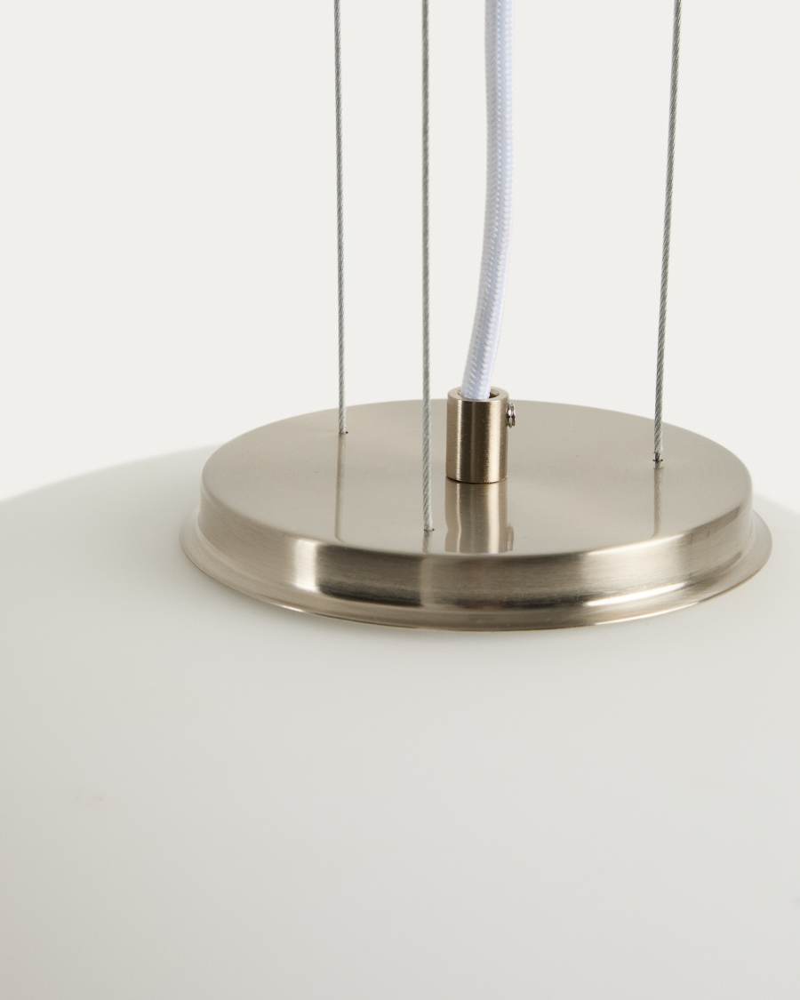 Ardali ceiling lamp in smoked glass and steel with brushed finish Ø25cm