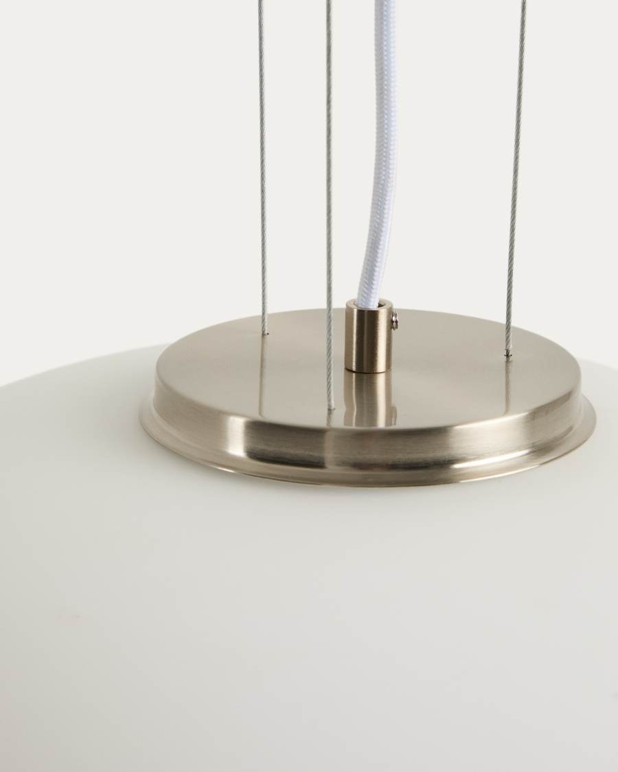 Ardali ceiling lamp in smoked glass and steel with brushed finish Ø40cm