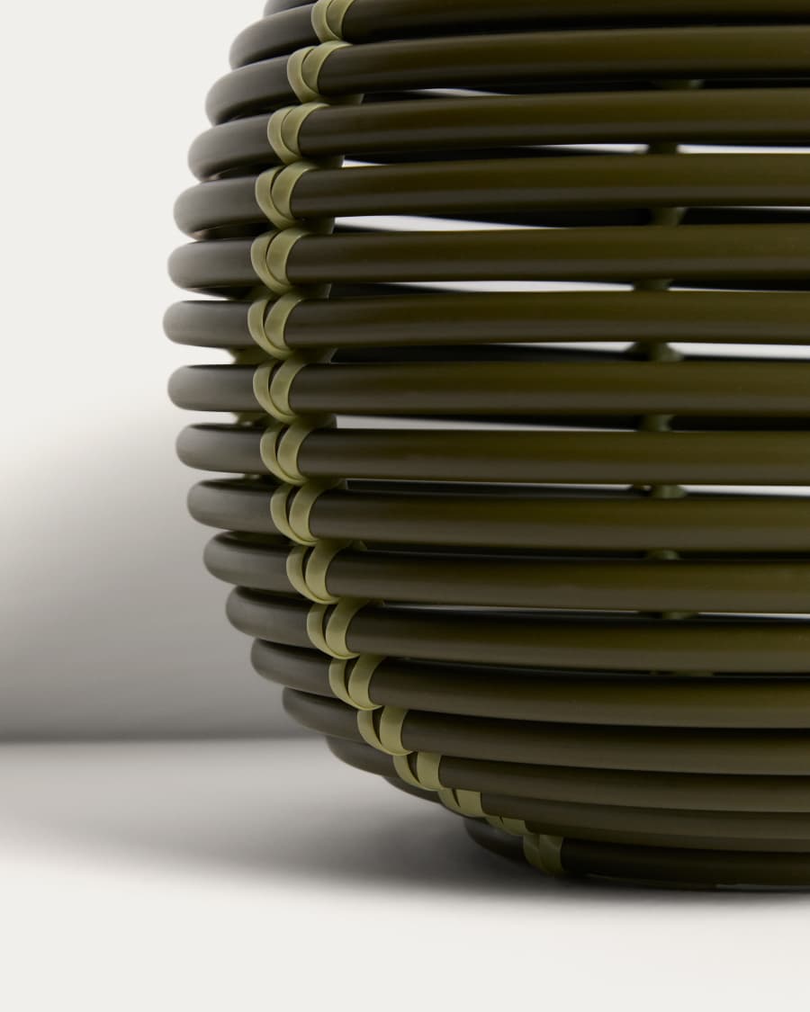 Ηλιακό επιτραπέζιο φωτιστικό εξωτερικού χώρου Garoina LED σε πράσινο συνθετικό ρατάν Ø25 εκ