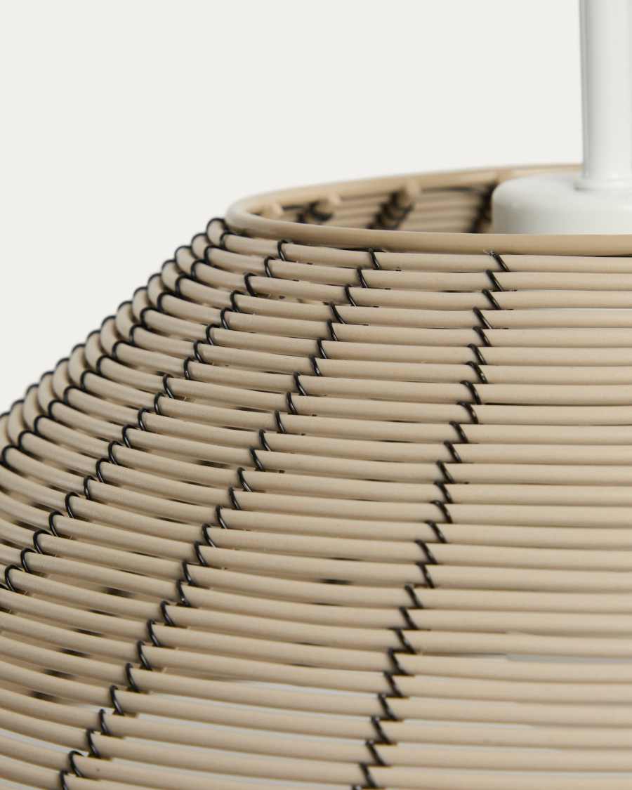Saranella lampshade for outdoor ceiling lamp in light grey synthetic rattan Ø 50cm