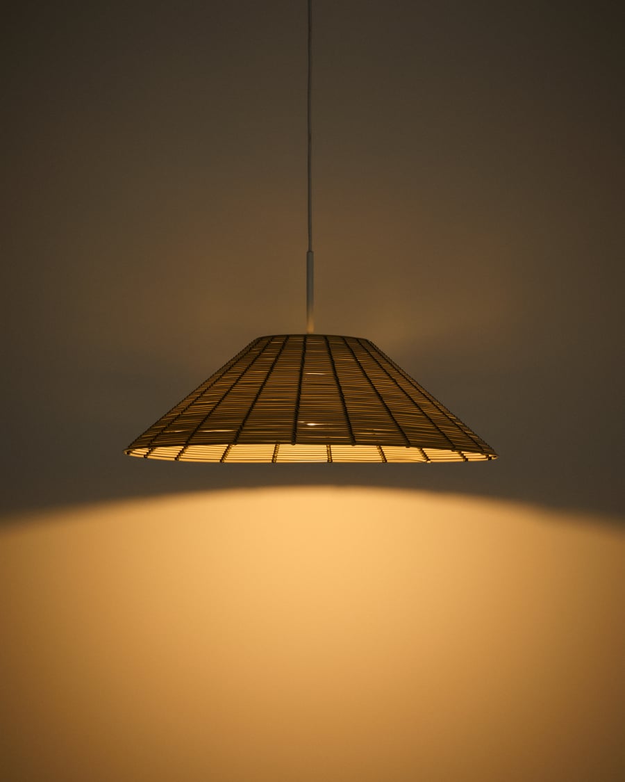 Saranella lampshade for outdoor ceiling lamp in light grey synthetic rattan Ø 50cm