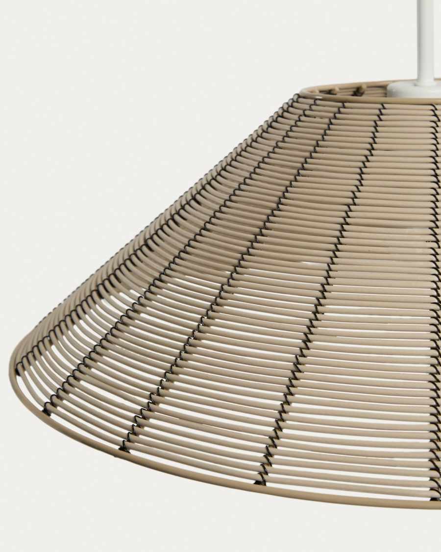 Saranella lampshade for outdoor ceiling lamp in light grey synthetic rattan Ø 50cm