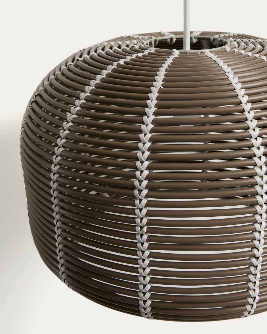 Garoina lampshade for outdoor ceiling lamp in taupe synthetic rattan Ø 50cm