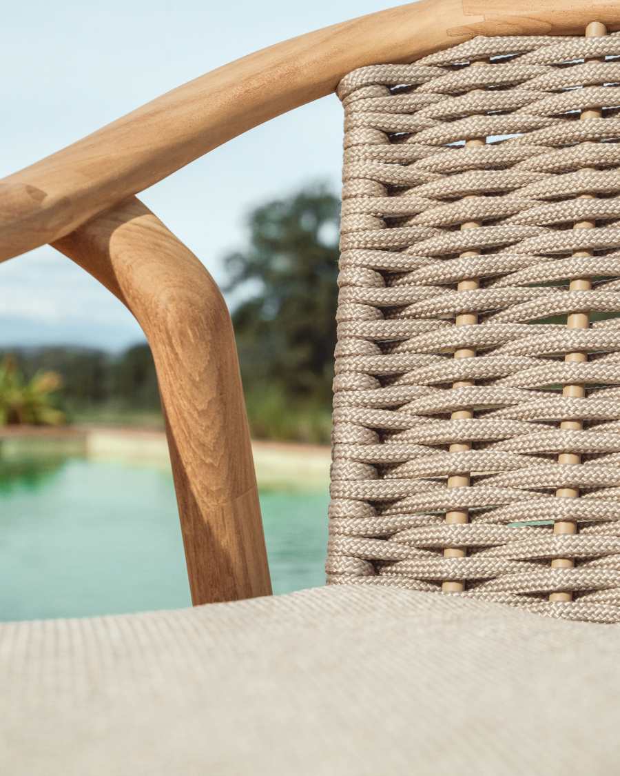 Elunda stackable outdoor chair in solid teak wood FSC 100%