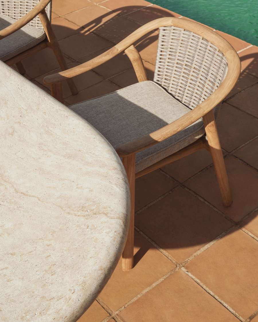 Elunda stackable outdoor chair in solid teak wood FSC 100%