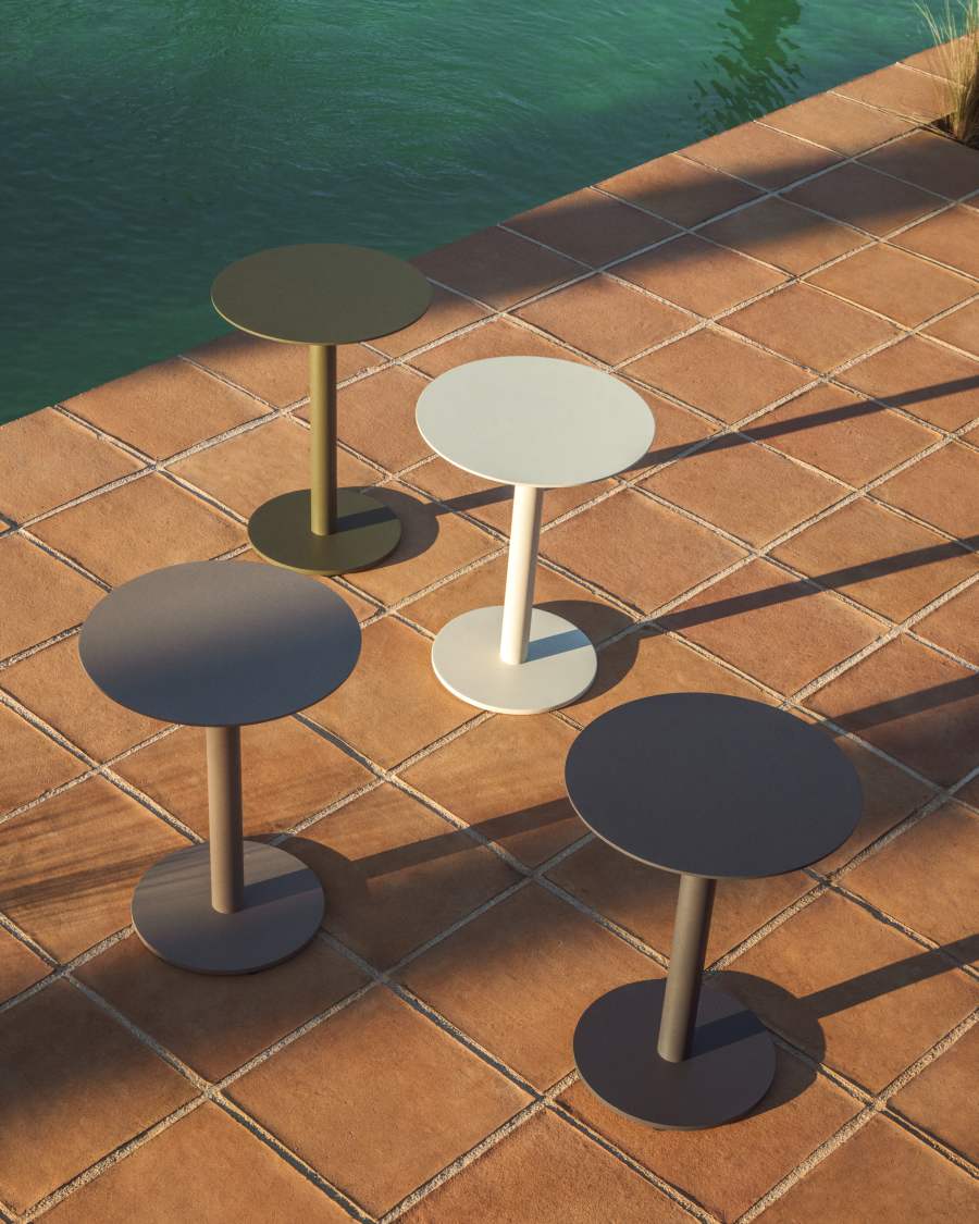 Asinara graphite aluminium side table Ø40cm