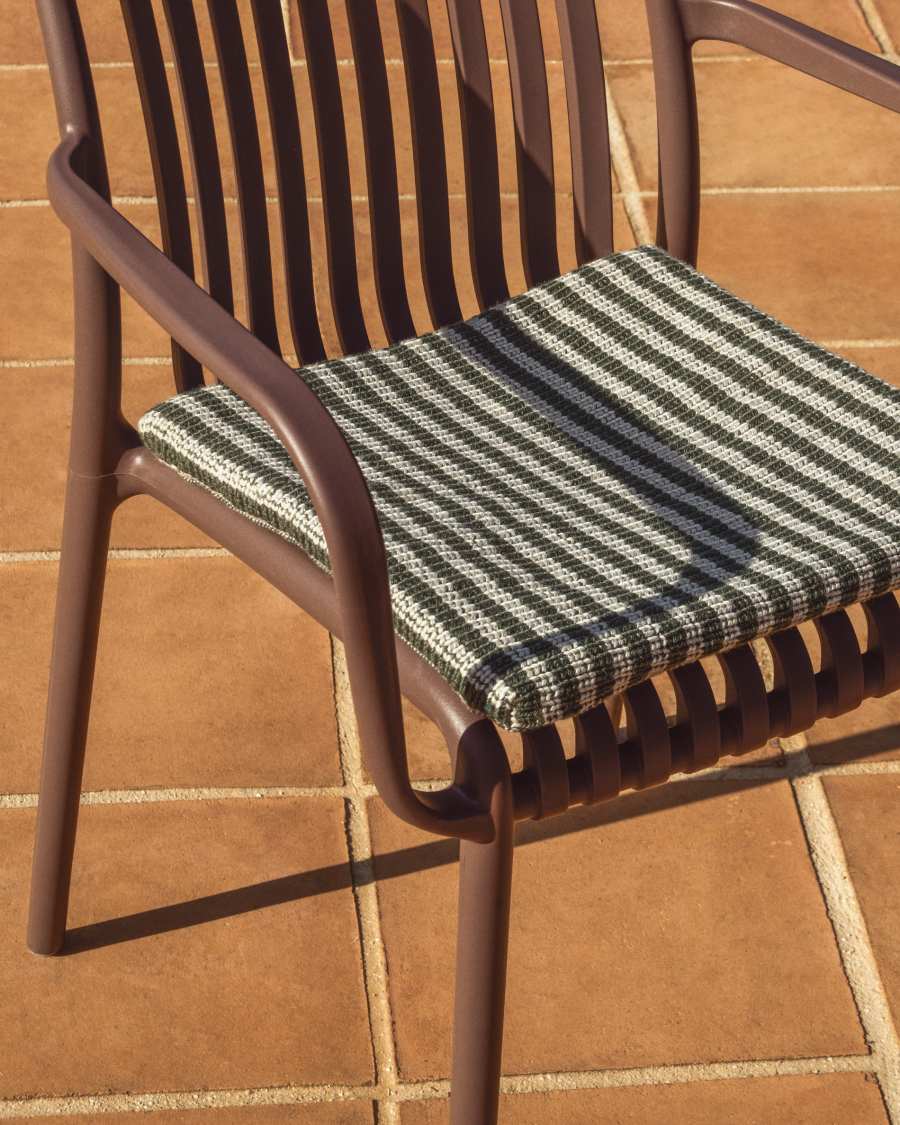 Stuhlkissen Dirome 100 % PET grün gestreift 40 x 40 cm