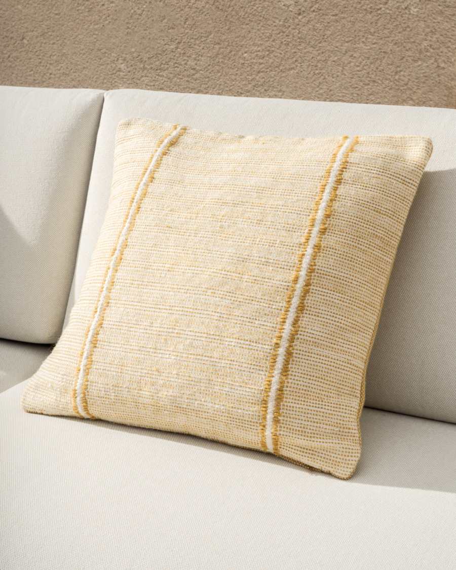 Fodera per cuscino Drati 100% PET giallo 45 x 45 cm