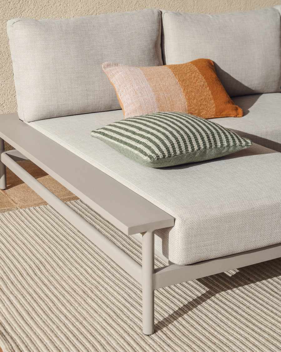 Dirome green striped 100% PET cushion cover 45 x 45cm